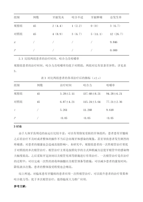 牙髓病应用根管治疗的效果观察1.docx