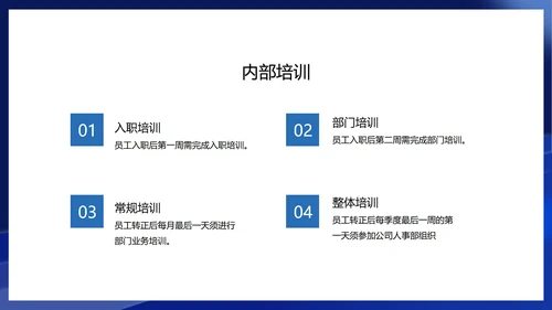 蓝色简约风公司入职培训介绍行政PPT模板