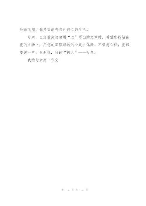 我的母亲高一作文5篇.docx