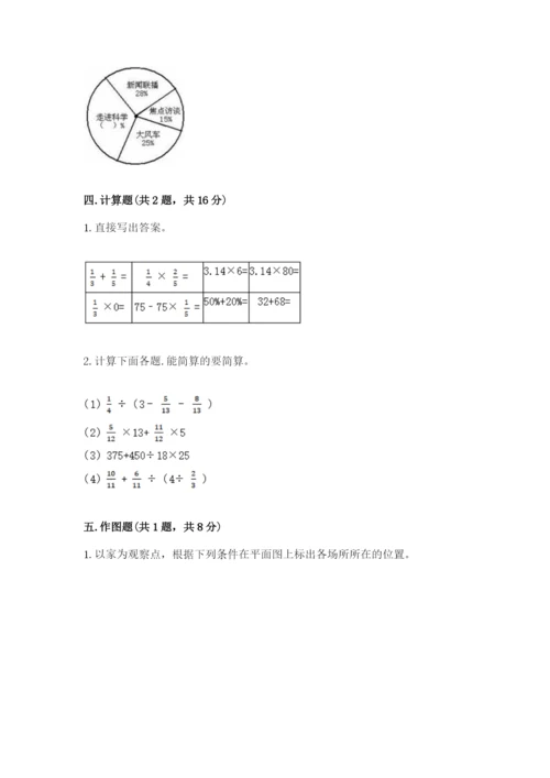人教版六年级上册数学期末测试卷及参考答案【培优a卷】.docx