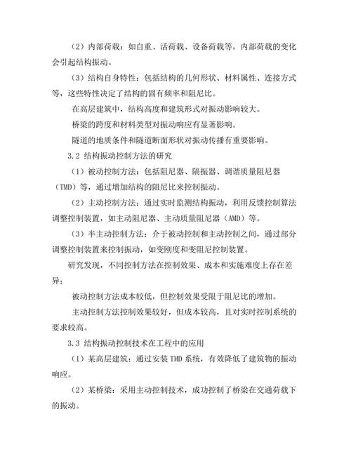 结构振动控制技术的研究与应用