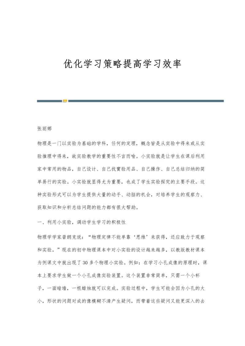 优化学习策略提高学习效率.docx