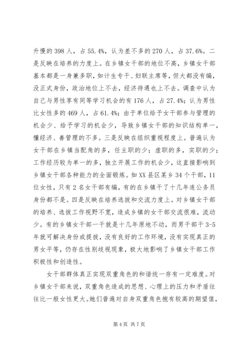 乡镇女干部工作现状调研报告.docx