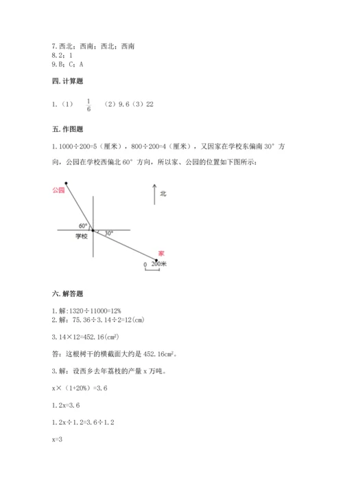 人教版六年级上册数学期末测试卷附参考答案（实用）.docx