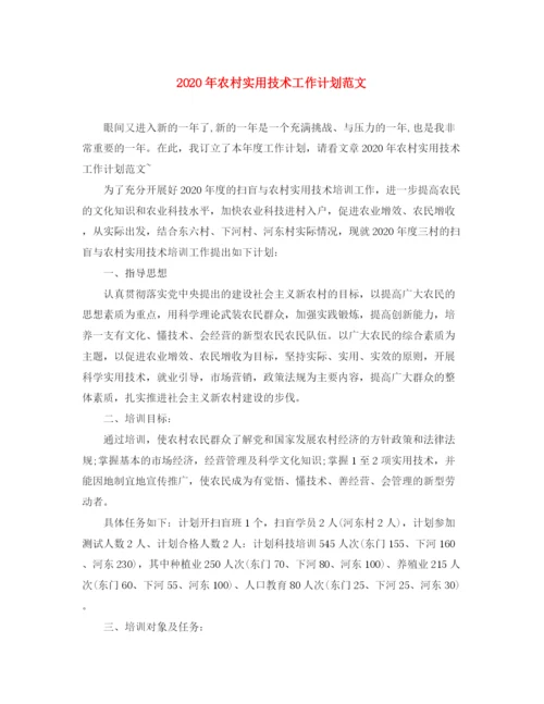 精编之年农村实用技术工作计划范文.docx