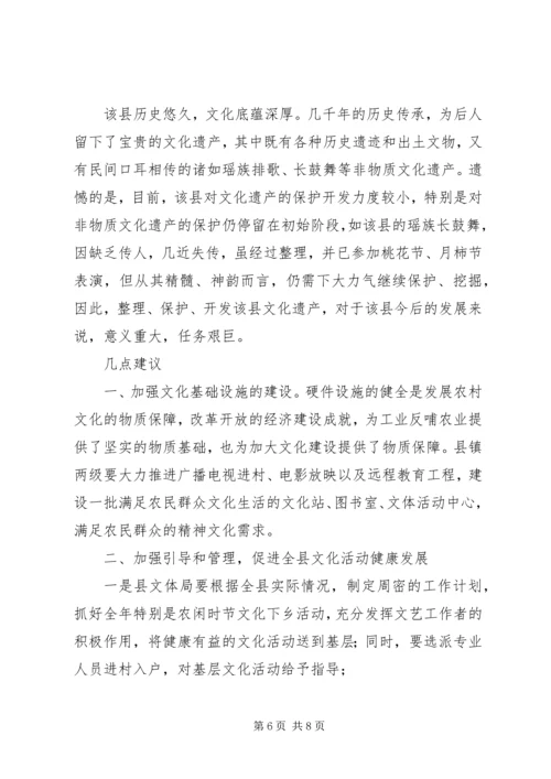 关于社会主义新农村文化建设的思考.docx