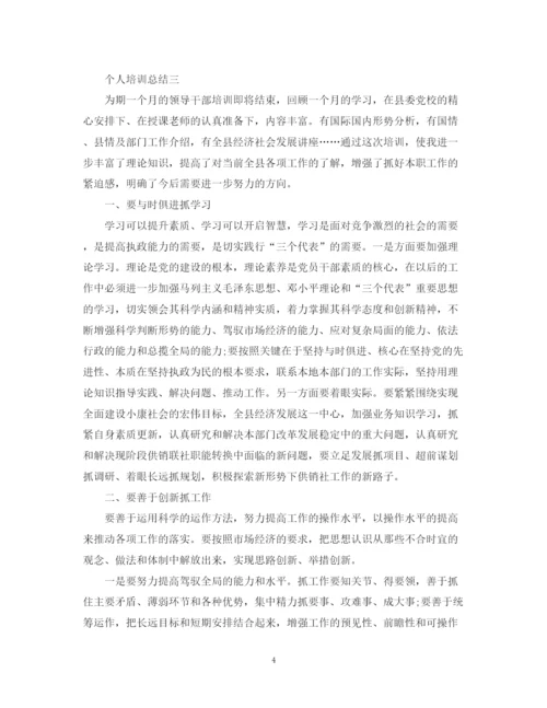 精编之个人培训总结的范文.docx