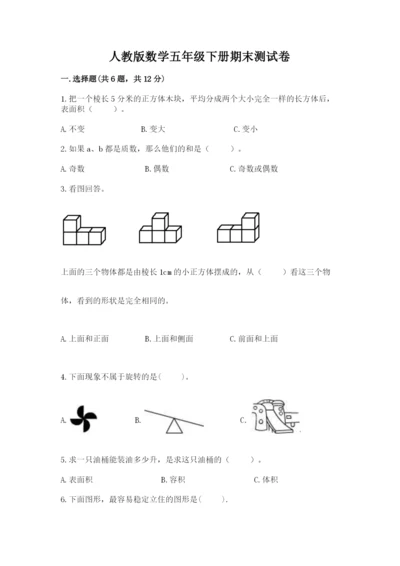 人教版数学五年级下册期末测试卷含答案下载.docx