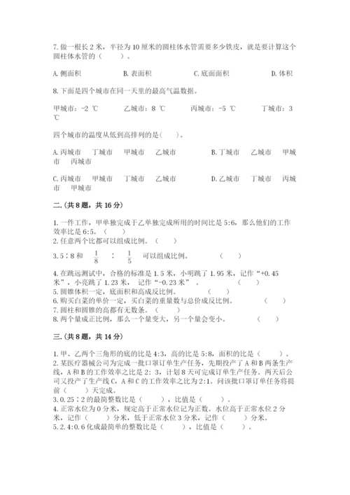 北师大版数学小升初模拟试卷含完整答案（有一套）.docx