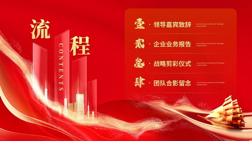 红色科技风揭牌启动会启动仪式签约仪式ppt模板揭牌仪式