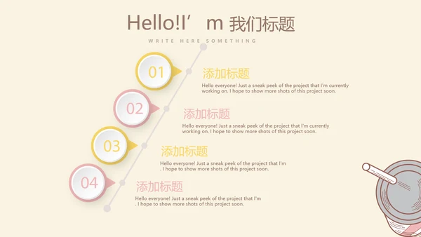 手绘西式蛋糕甜点面包动态PPT