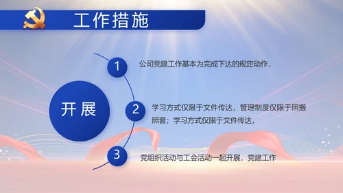 蓝色大气基层党建廉政述职报告PPT