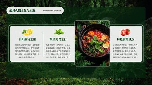 绿色创意风贵州酸汤火锅PPT模板