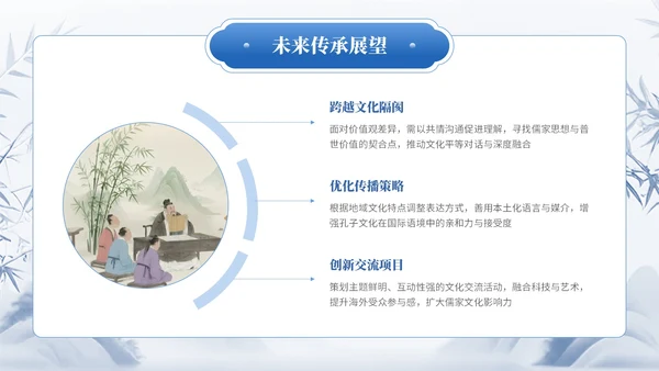 蓝色中国风通用型孔子诞辰文化宣传PPT模板