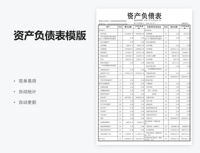 资产负债表模版