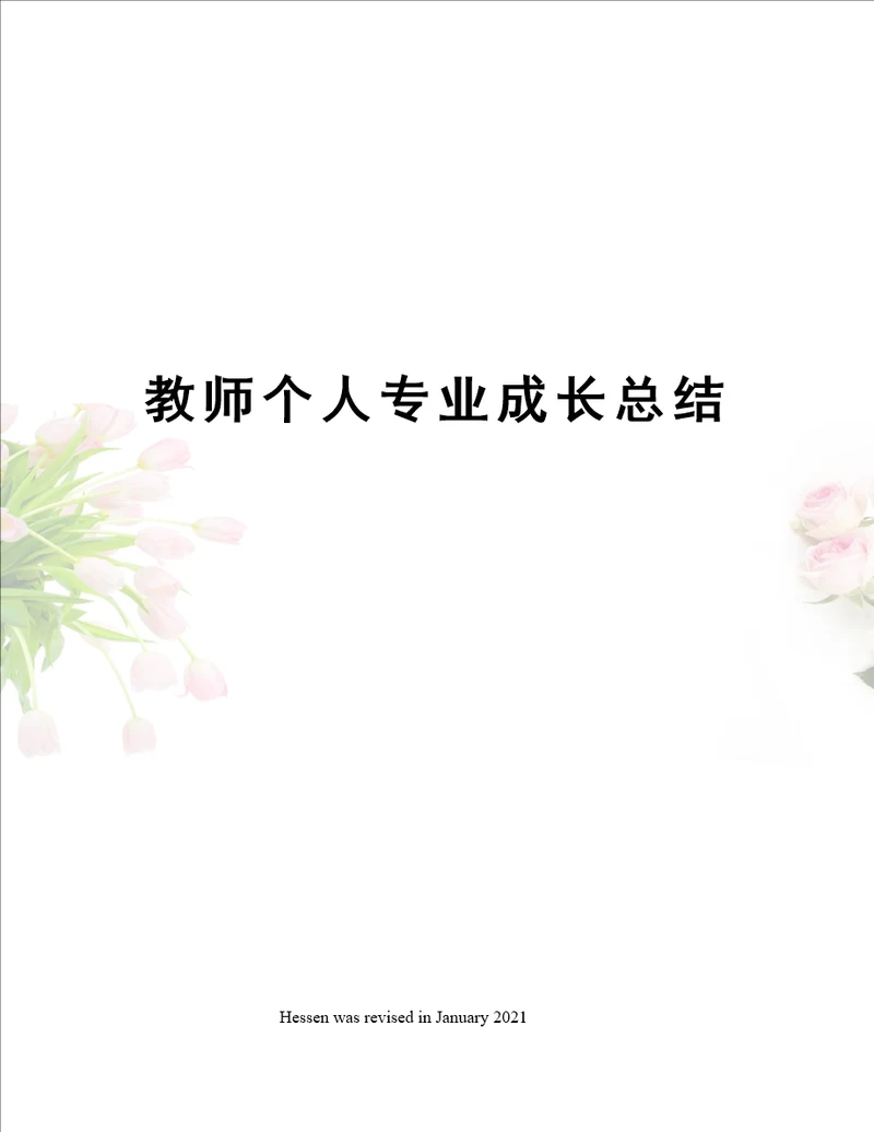 教师个人专业成长总结