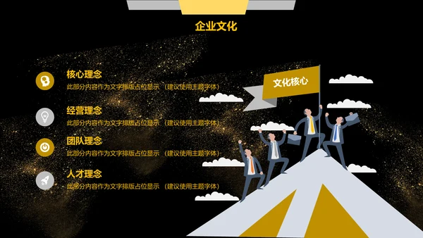 大气黑金校园招聘企业文化介绍通用PPT模板