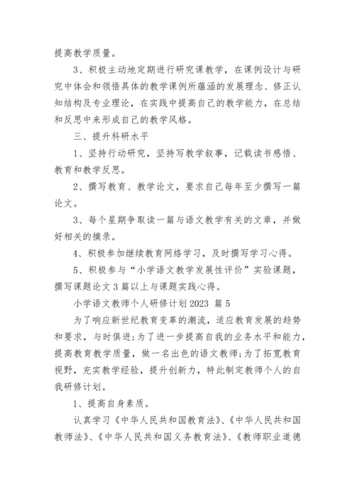 小学语文教师个人研修计划2023.docx