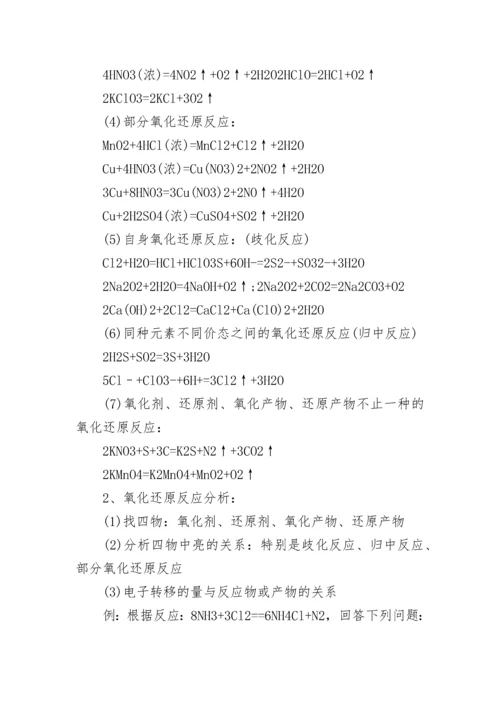 高一学年化学必修一重点知识点归纳.docx