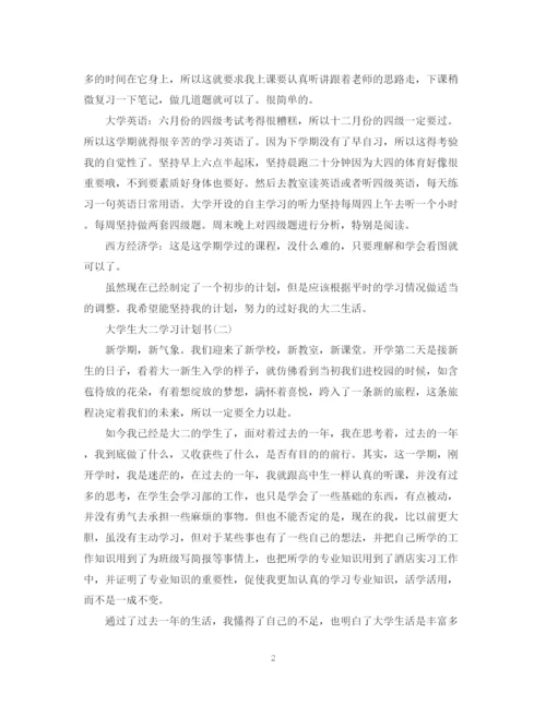 精编之大学生大二学习计划书.docx