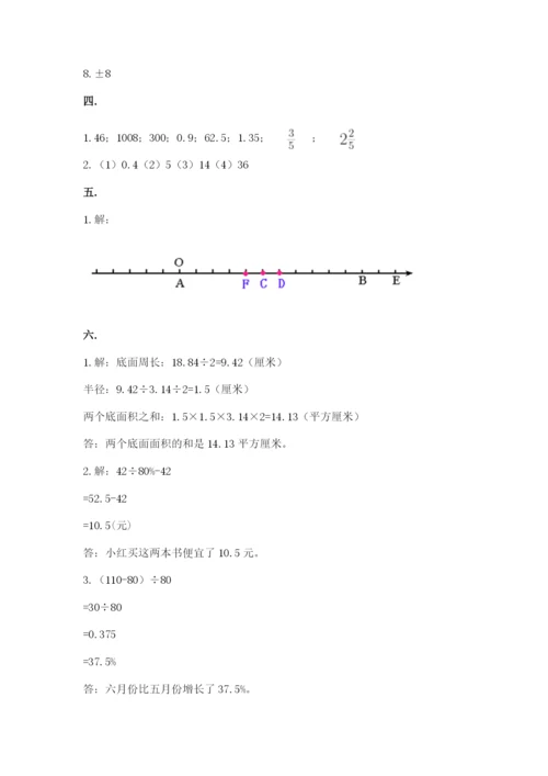 人教版数学小升初模拟试卷（培优a卷）.docx