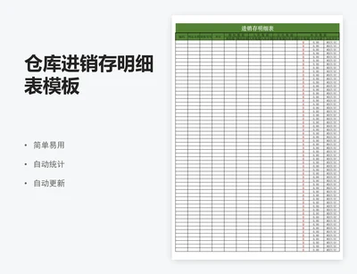 仓库进销存明细表模板
