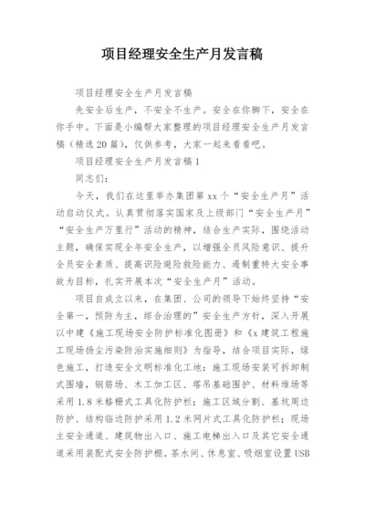 项目经理安全生产月发言稿.docx