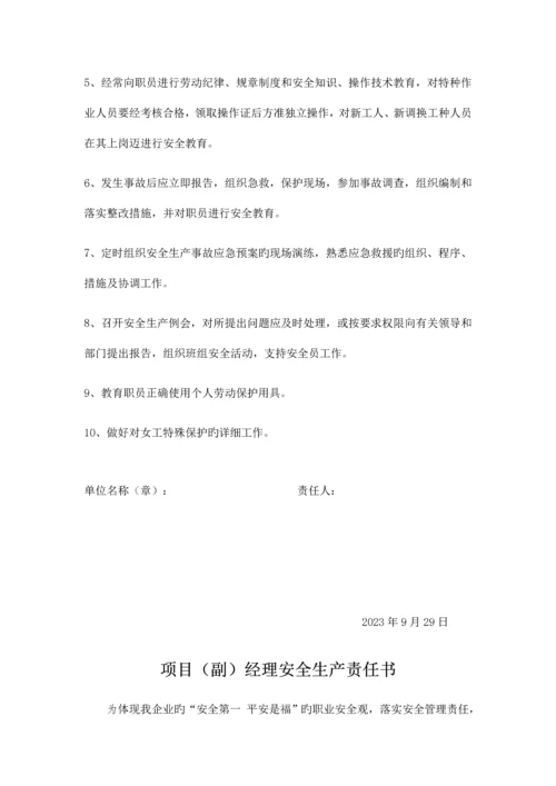 公司项目经理安全生产责任书.docx