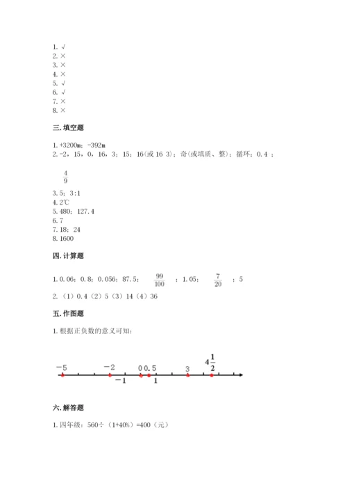 冀教版六年级下册数学 期末检测卷【a卷】.docx