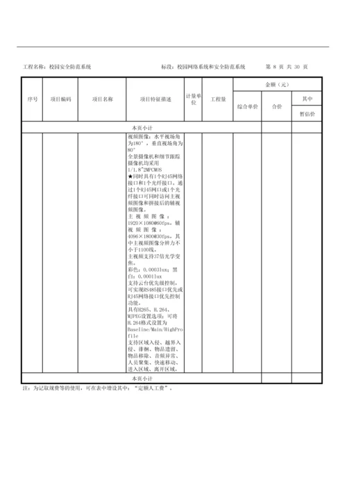 校园安全防范系统工程量清单.docx