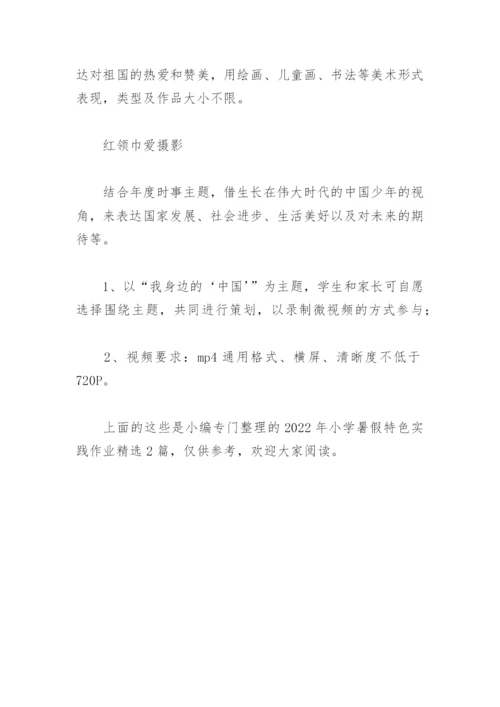 2022年小学暑假特色实践作业(精选2篇).docx