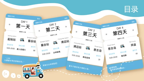 卡通贴纸风泰国旅游攻略
