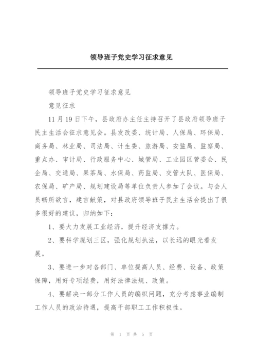 领导班子党史学习征求意见.docx