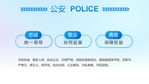 蓝色大气公安警察工作汇报PPT动态模板