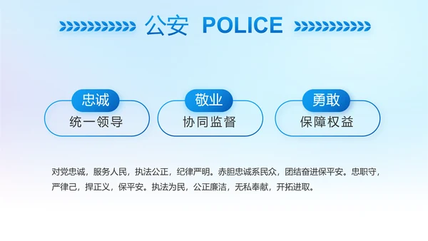 蓝色大气公安警察工作汇报PPT动态模板