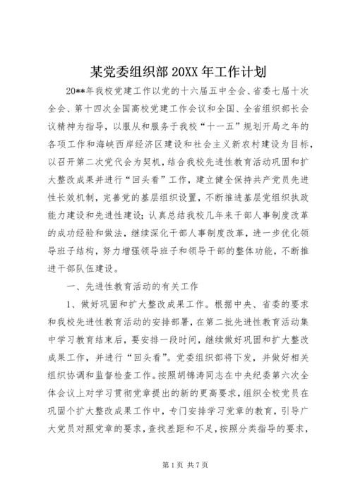 某党委组织部20XX年工作计划.docx