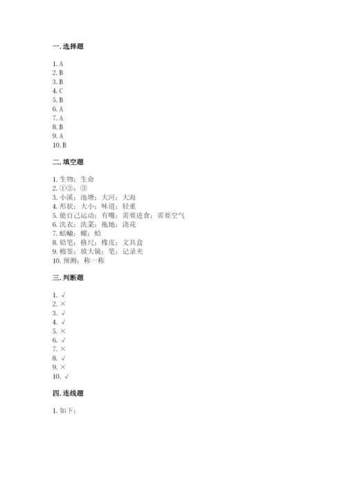 教科版一年级下册科学期末测试卷含答案（夺分金卷）.docx