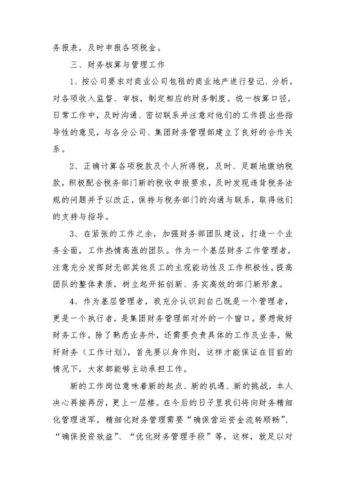 2022年财务试用期转正工作总结