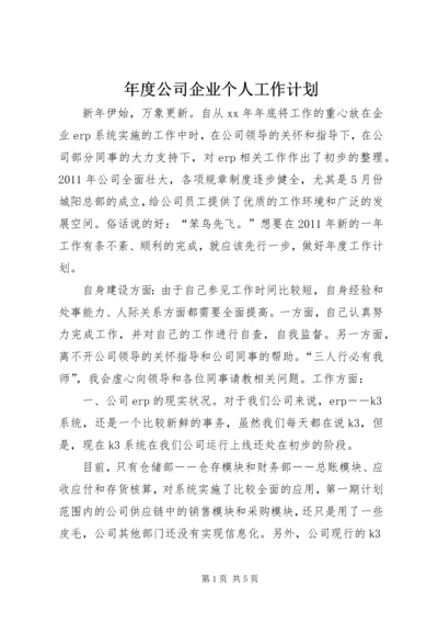 年度公司企业个人工作计划.docx