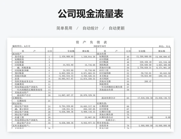 公司现金流量表