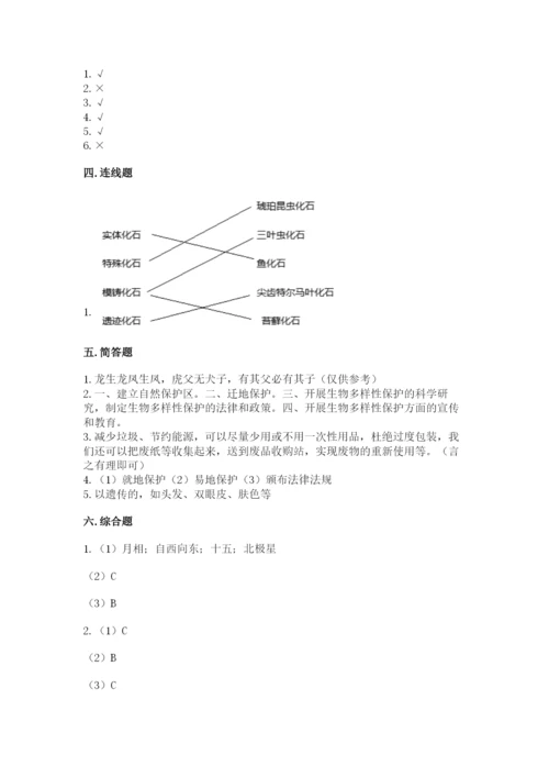 教科版科学六年级下册期末测试卷带答案（精练）.docx