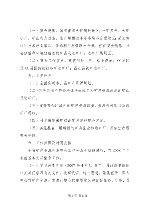 对矿产资源开发进行整合的实施意见.docx