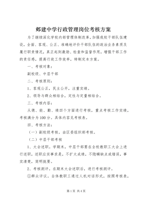 邺建中学行政管理岗位考核方案.docx