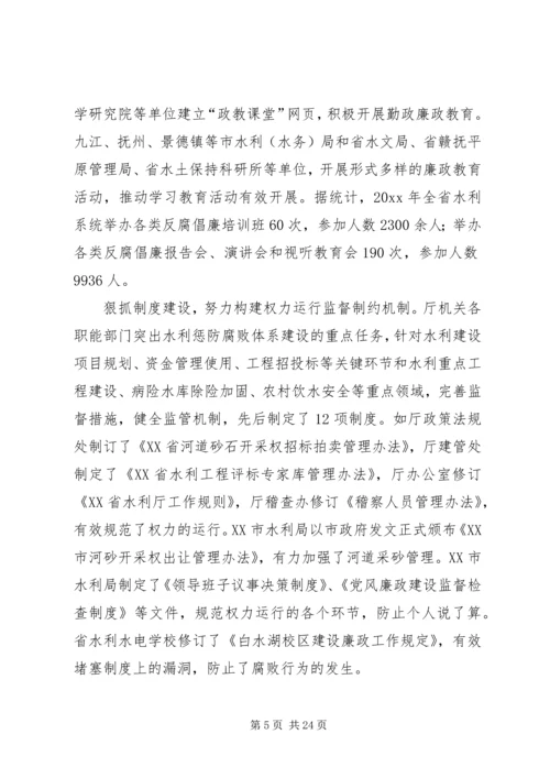 水利系统党风廉政建设工作报告 (2).docx