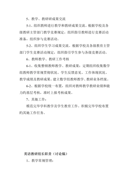 各教研组长岗位基本职责.docx