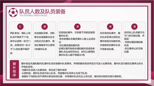 暗红简约风足球比赛规则讲解模板