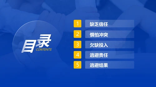 企业管理团队协作的五大障碍培训PPT模板