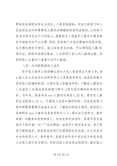 孤儿保障工作汇报.docx