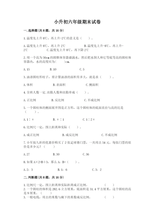 小升初六年级期末试卷精品（完整版）.docx