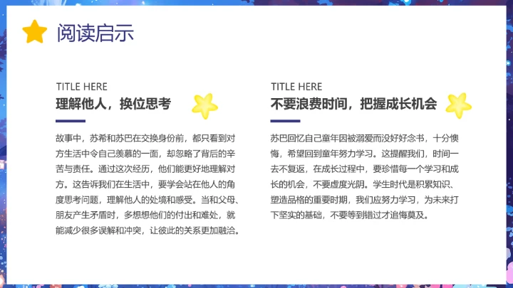 儿童卡通风愿望的实现读书分享PPT